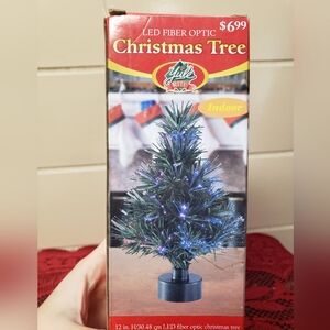 LED Fiber Optic Christmas Tree 12" Battery Operated